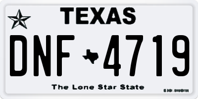TX license plate DNF4719
