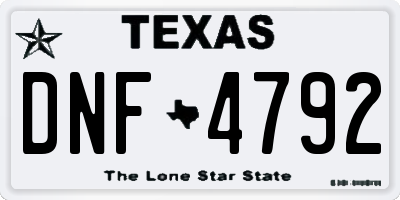 TX license plate DNF4792