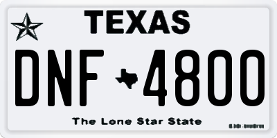 TX license plate DNF4800