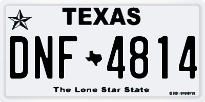 TX license plate DNF4814
