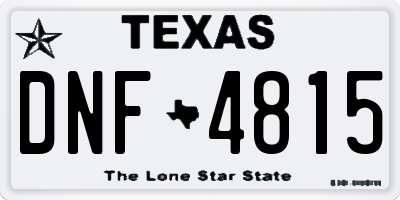 TX license plate DNF4815