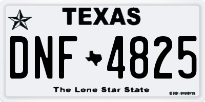 TX license plate DNF4825