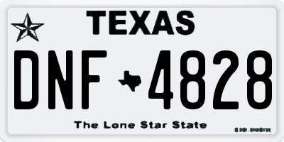TX license plate DNF4828