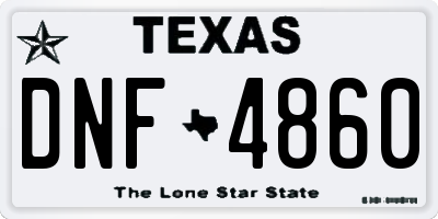 TX license plate DNF4860