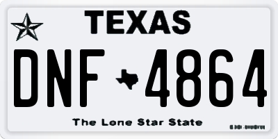 TX license plate DNF4864