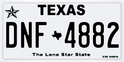 TX license plate DNF4882
