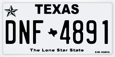 TX license plate DNF4891