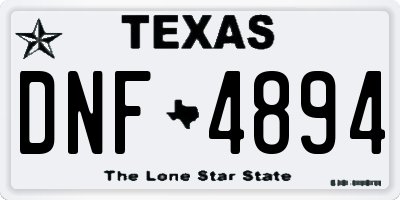 TX license plate DNF4894