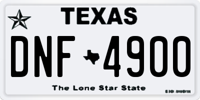 TX license plate DNF4900
