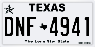 TX license plate DNF4941
