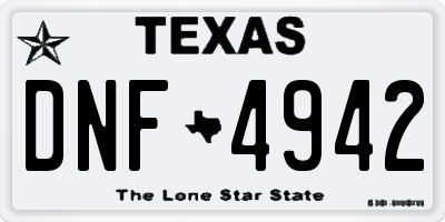 TX license plate DNF4942
