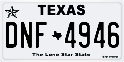TX license plate DNF4946