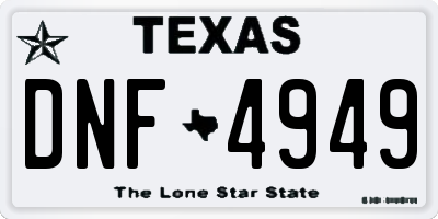 TX license plate DNF4949