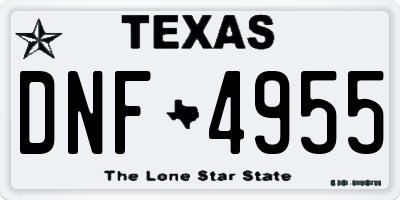 TX license plate DNF4955