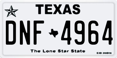 TX license plate DNF4964