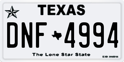 TX license plate DNF4994