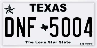 TX license plate DNF5004