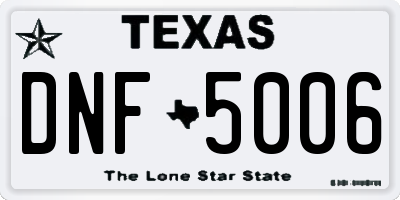 TX license plate DNF5006