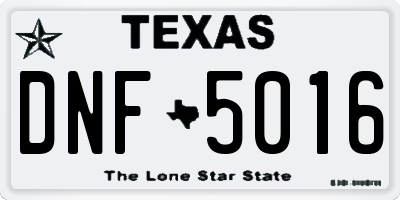 TX license plate DNF5016