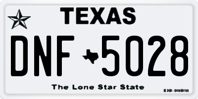 TX license plate DNF5028
