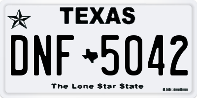TX license plate DNF5042