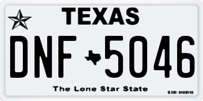 TX license plate DNF5046