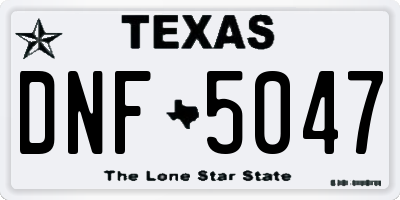TX license plate DNF5047