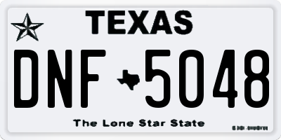 TX license plate DNF5048