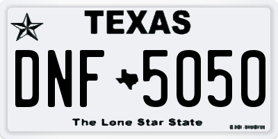 TX license plate DNF5050
