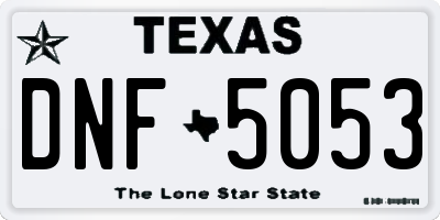 TX license plate DNF5053