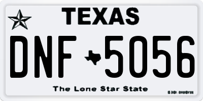 TX license plate DNF5056