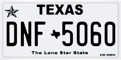 TX license plate DNF5060
