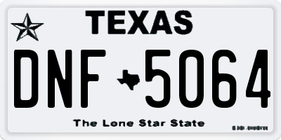 TX license plate DNF5064
