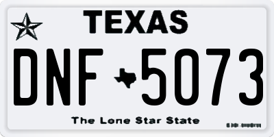 TX license plate DNF5073