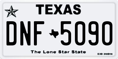 TX license plate DNF5090