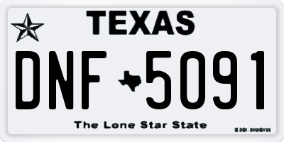 TX license plate DNF5091