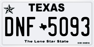 TX license plate DNF5093