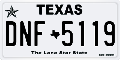 TX license plate DNF5119