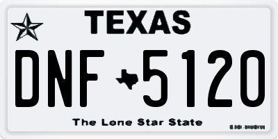 TX license plate DNF5120