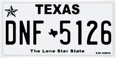 TX license plate DNF5126