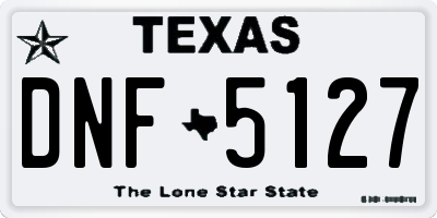 TX license plate DNF5127