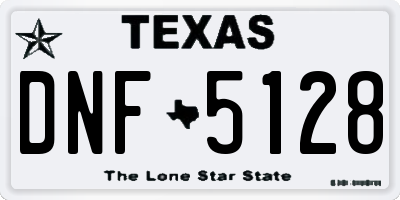 TX license plate DNF5128