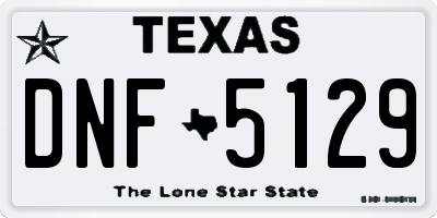 TX license plate DNF5129