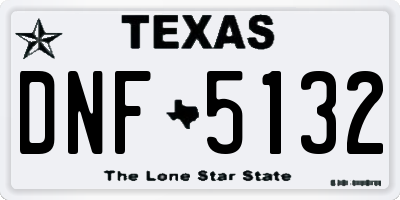TX license plate DNF5132
