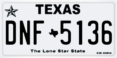 TX license plate DNF5136