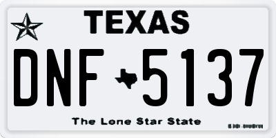 TX license plate DNF5137