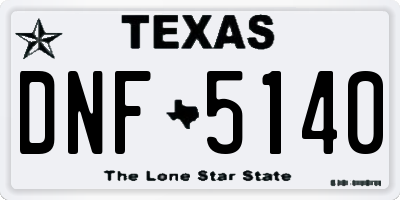 TX license plate DNF5140