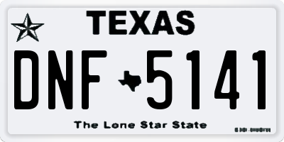 TX license plate DNF5141