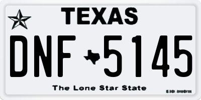 TX license plate DNF5145