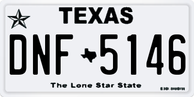 TX license plate DNF5146